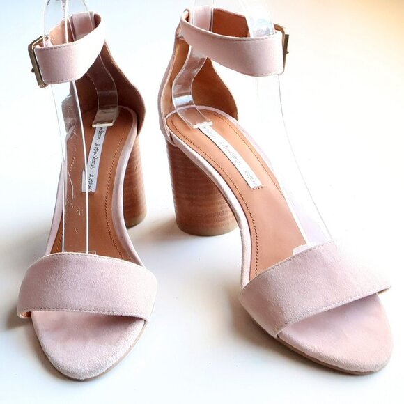 & Other Stories Pale Pink Cylinder Heel Ankle Strap Open Toe Sandals Summer Shoe - Picture 5 of 16
